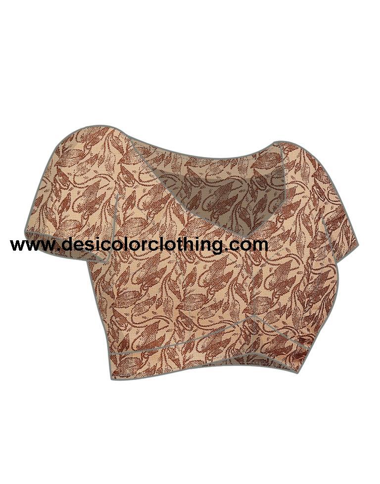 Brown Georgette Floral Printed Saree