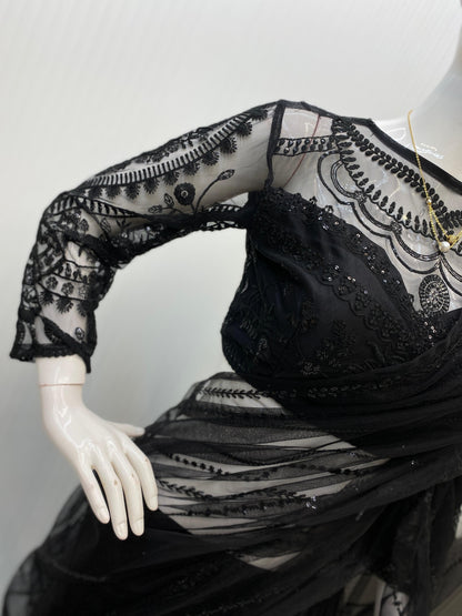 Product Image - Designer Sarara Lehenga Saree with Butterfly Net Fabric