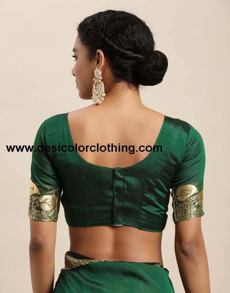 Bottle Green Silk Saree