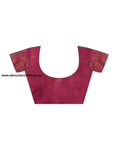 Wine Jacquard Silk Saree