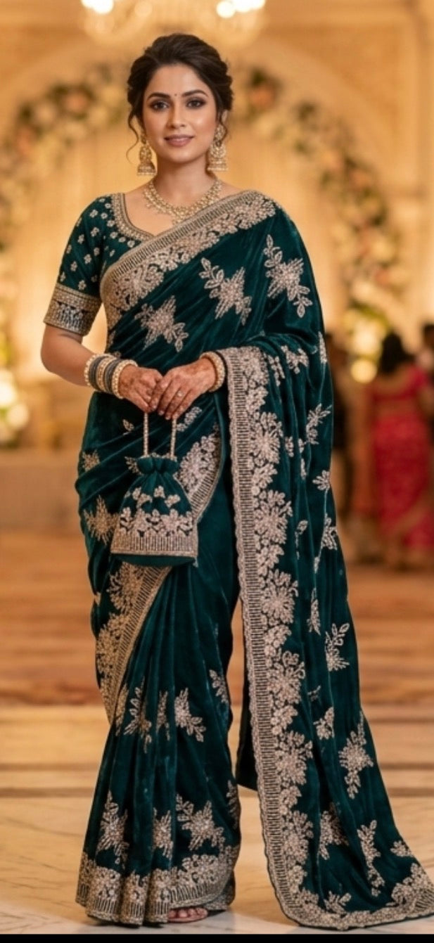 Exquisite Designer Heavy Embroidery Sarees for Unforgettable Weddings DesiColorClothing