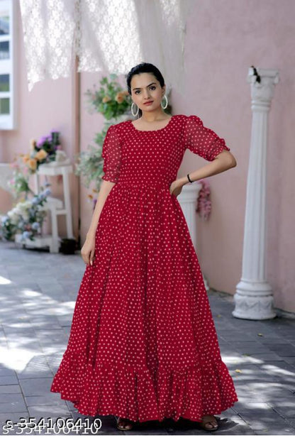 Georgette Frocks for Women | Elegant Party Wear Dresses Online DesiColorClothing