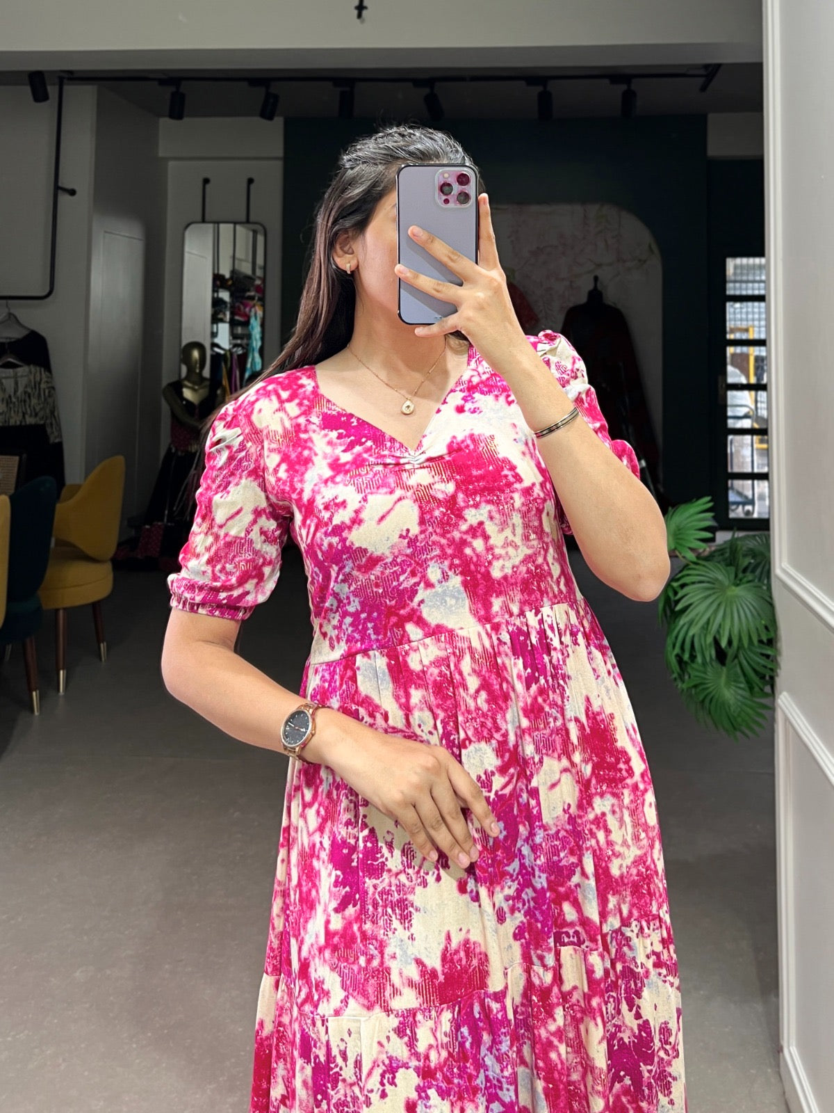 Elegant Rayon Stitched Frock - Three Layers of Endless Charm