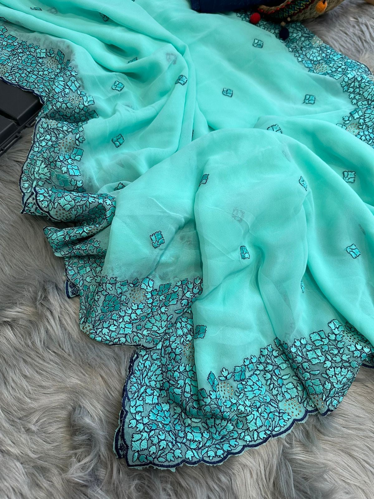 Pure Georgett silk saree