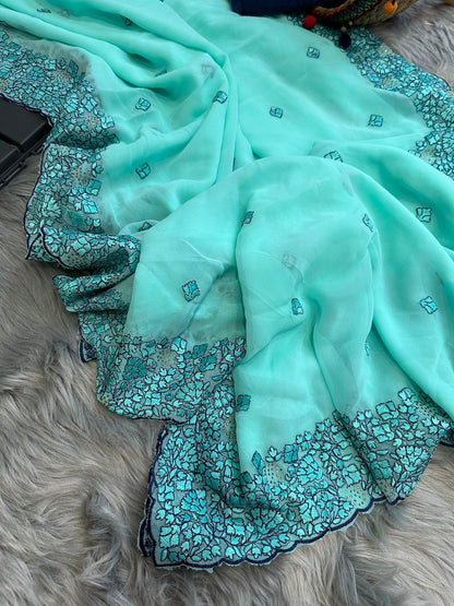 Pure Georgett silk saree