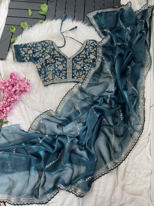 Jimmy Choo Designer Sarees with Stitched Blouse – Luxury Look