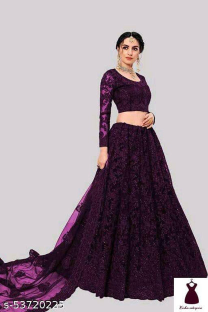 Designer Net Fully Stitched Lehengas – Sheer Elegance with Stunning Detai