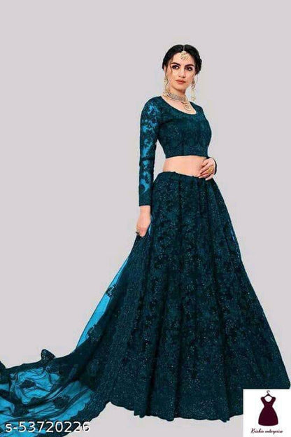 Designer Net Fully Stitched Lehengas – Sheer Elegance with Stunning Detai