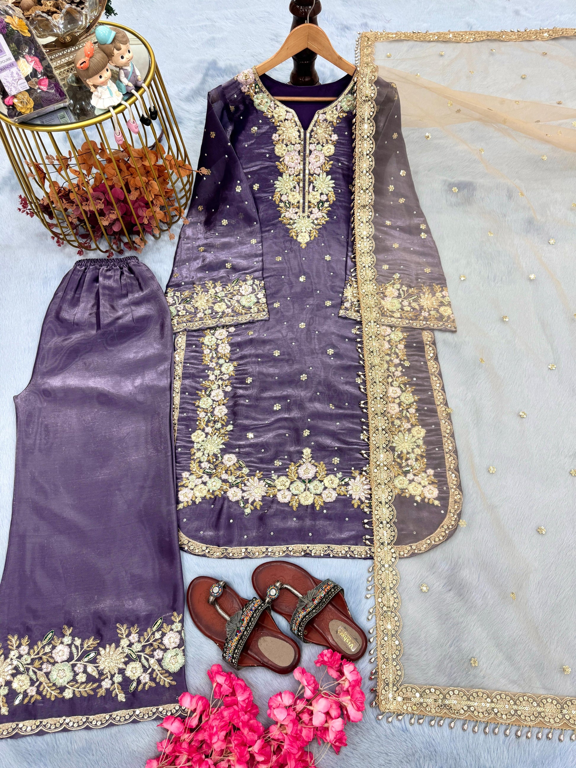 Heavy Palazzo Suits for Women | Designer Wedding & Party Wear Canada DesiColorClothing