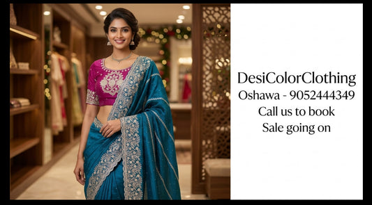 Designer sarees for wedding DesiColorClothing