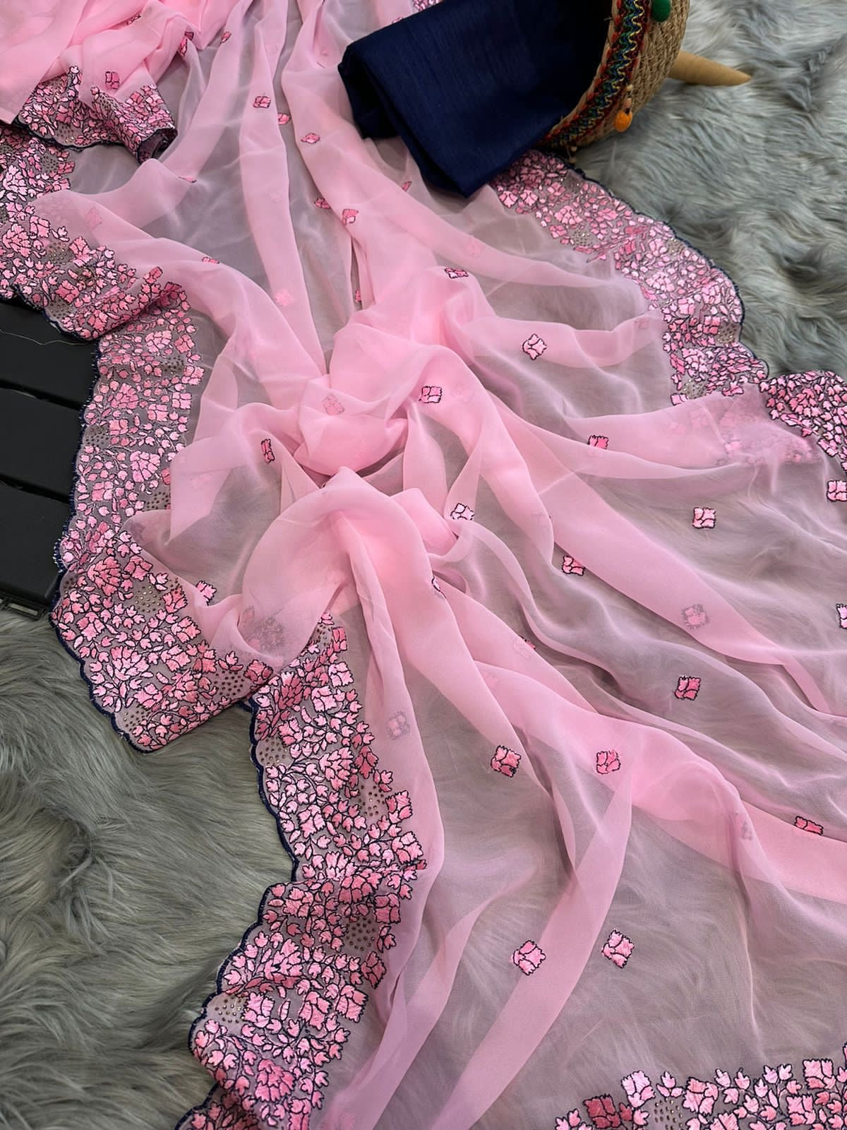 Pure Georgett silk saree