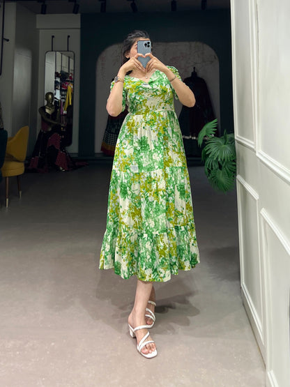 Elegant Rayon Stitched Frock - Three Layers of Endless Charm