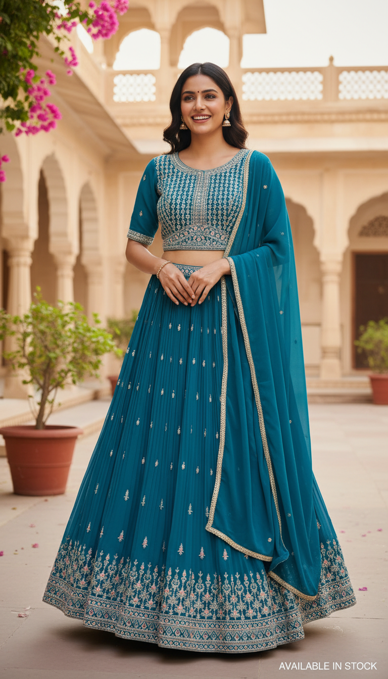 Designer Fully Stitched Lehengas | Ready-to-Wear Wedding & Party Lehengas DesiColorClothing