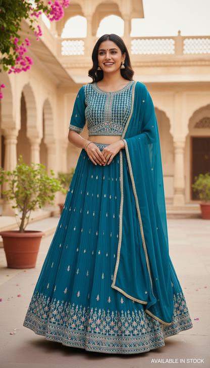 Designer Fully Stitched Lehengas | Ready-to-Wear Wedding & Party Lehengas DesiColorClothing