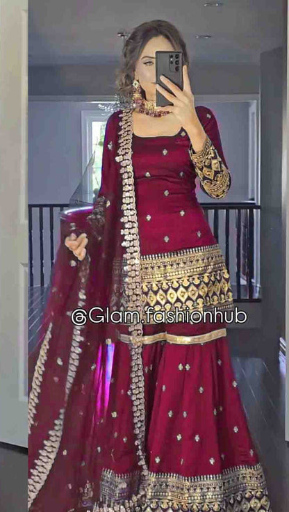 Elegant Designer Sharara Suits – Premium Party Wear for Women | DesiColorClothing Canada

⸻

✅ SEO Meta Description:

Discover our stunning collection of Designer Sharara Suits at DesiColorClothing in Oshawa, Canada. Perfect for weddings, parties, and fes