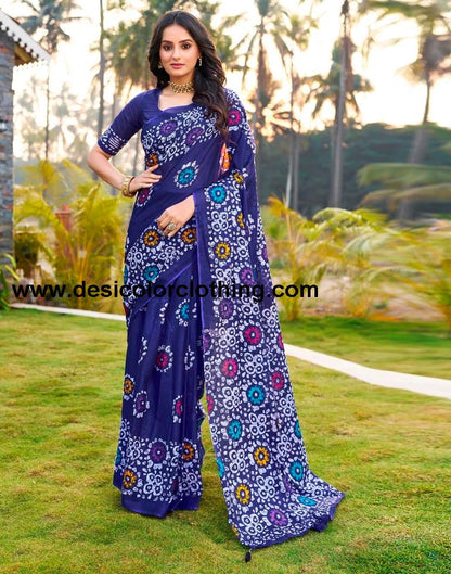 Violet Cotton Printed Ready To Wear