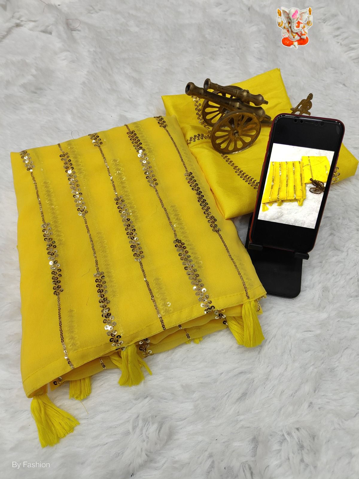 Product Image - Elegant Georgette Designer Saree with Sequence Embroidery – Perfect Wedding & Festive Wear