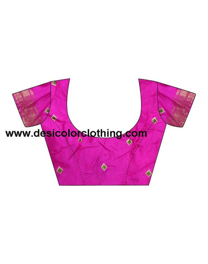 Rani Pink Silk Printed Saree