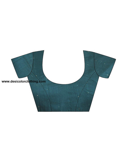 Teal Georgette Printed Saree