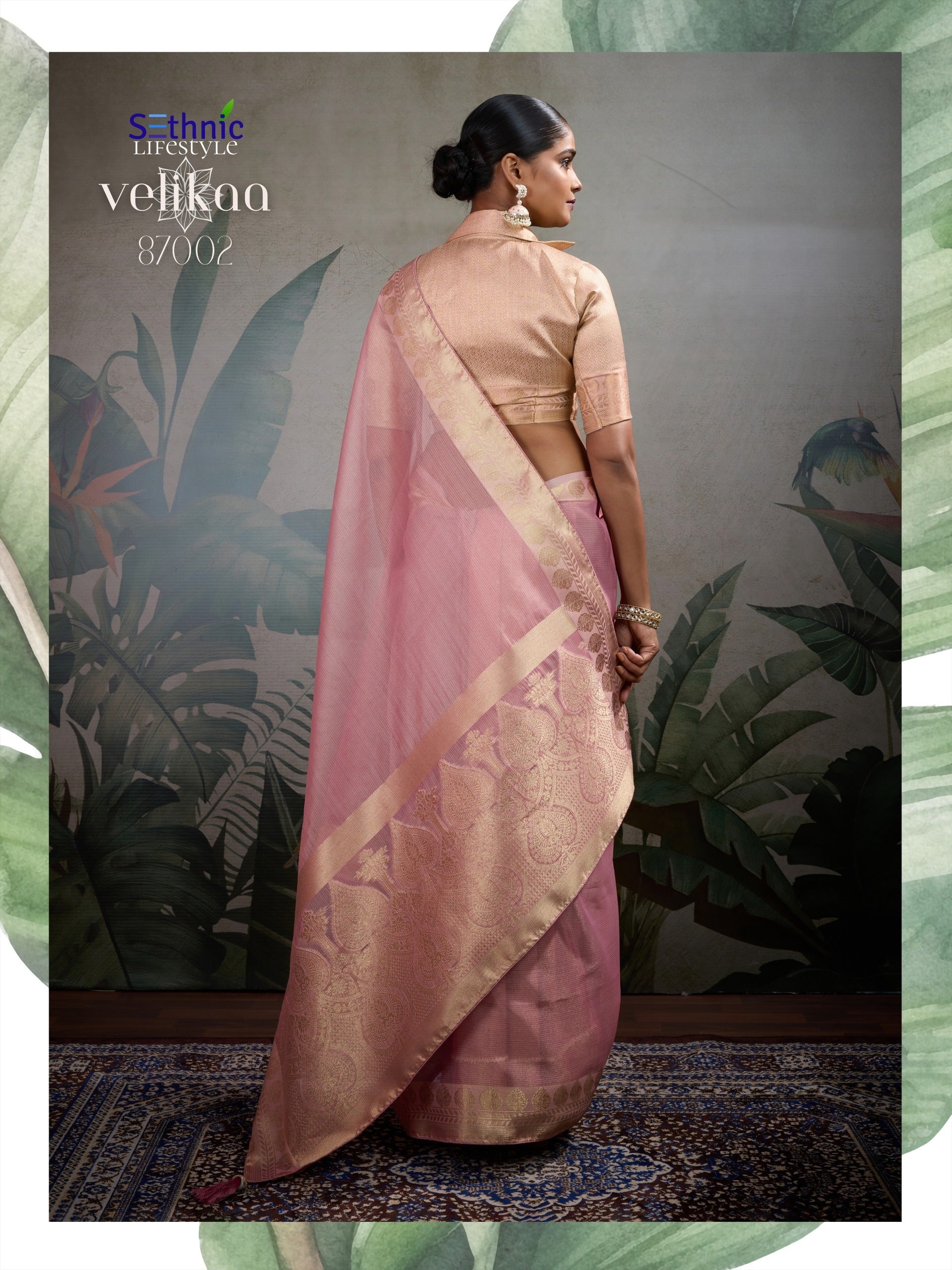 Product Image - Designer Tissue Silk Saree with Woven Patta & Pallu