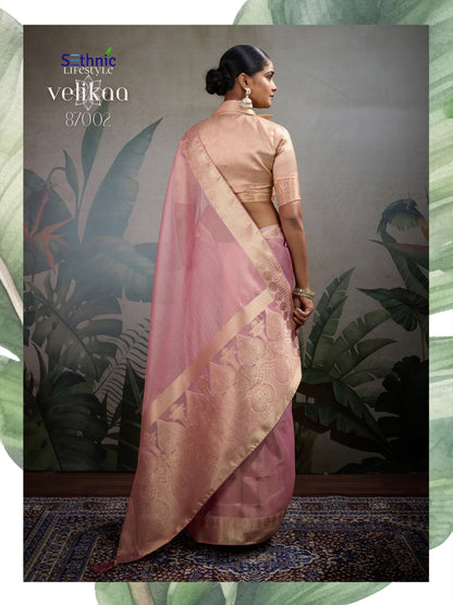 Product Image - Designer Tissue Silk Saree with Woven Patta & Pallu