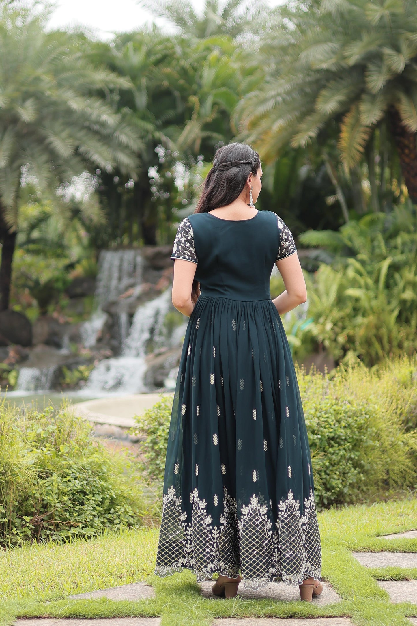 Product Image - Elegant Designer Gown - Zari & Sequins Embroidery