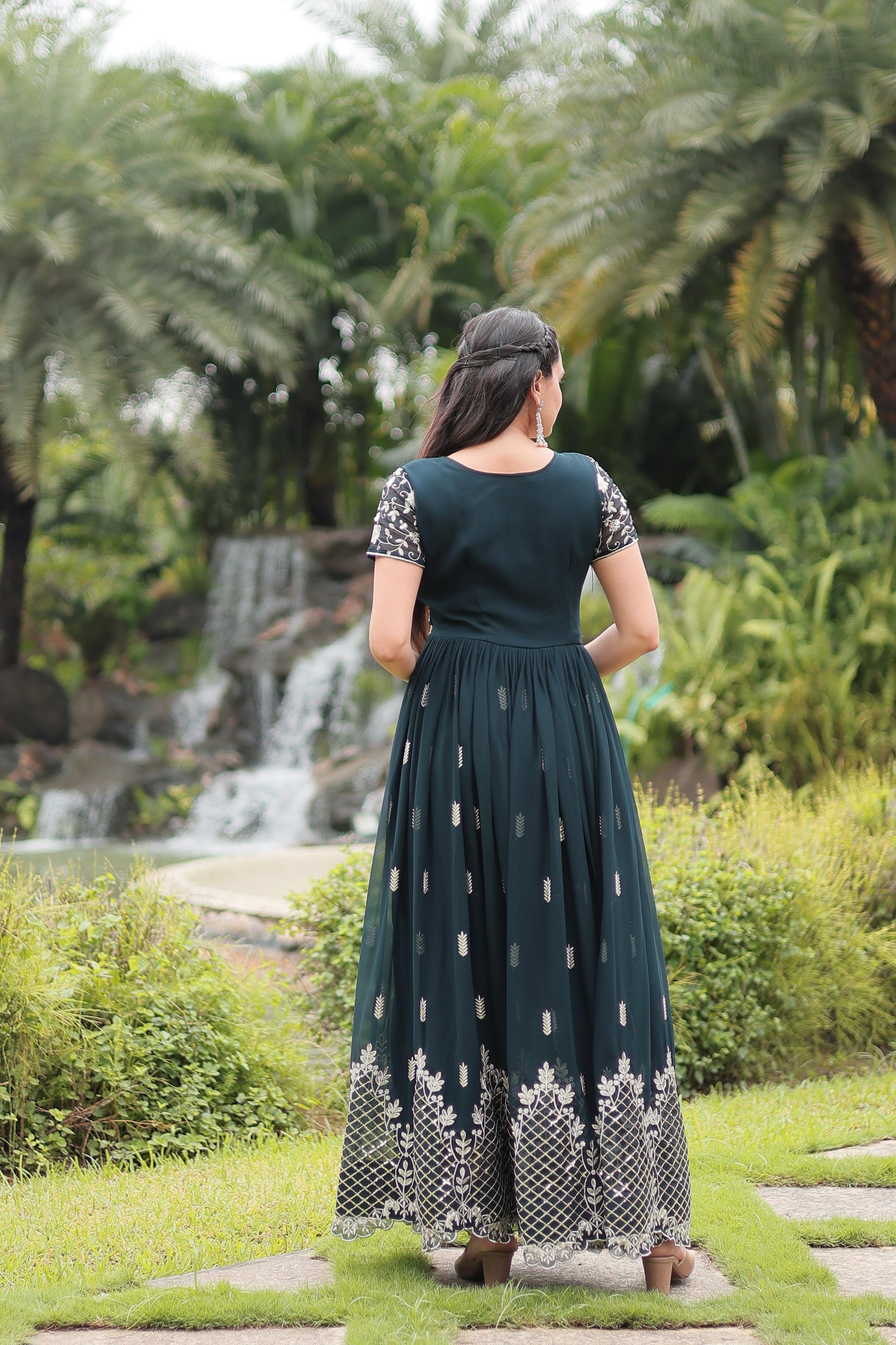 Product Image - Elegant Designer Gown - Zari & Sequins Embroidery