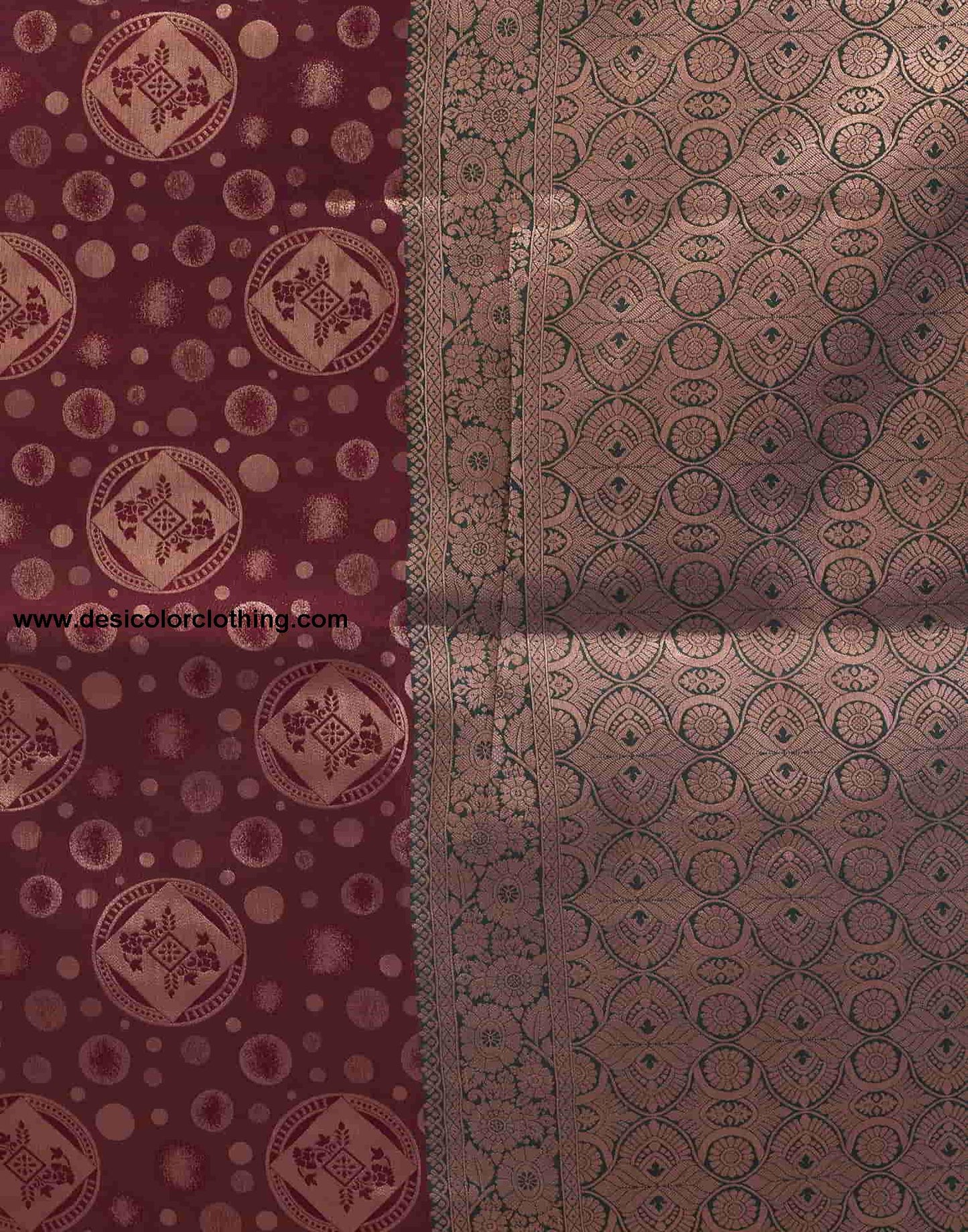 Dark Red Banarasi Silk Saree