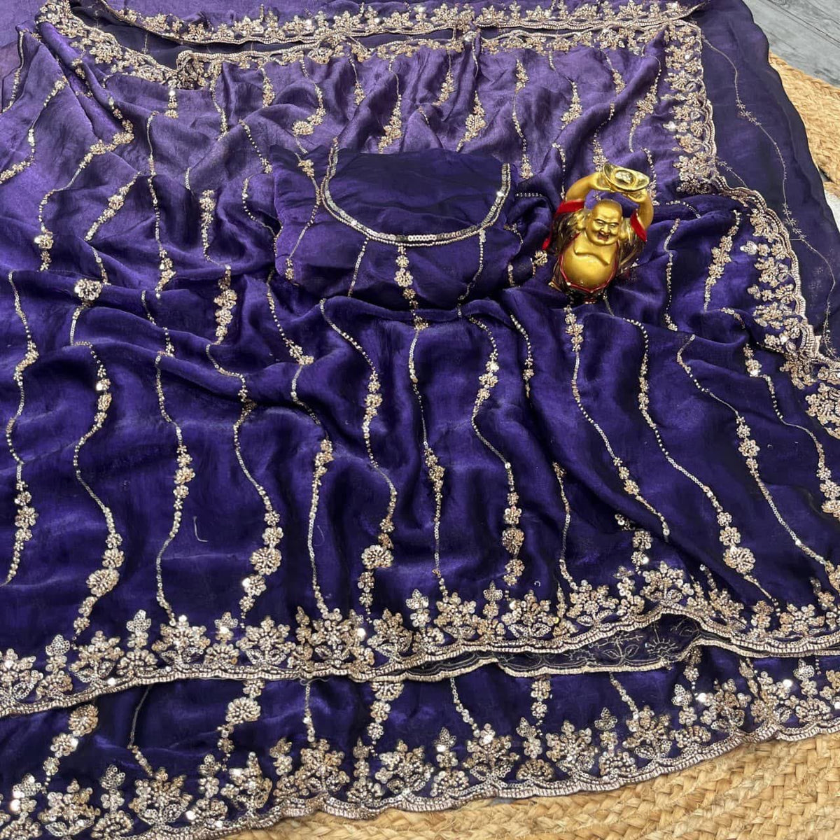 Product Image - Designer heavy stone work saree for wedding - 2