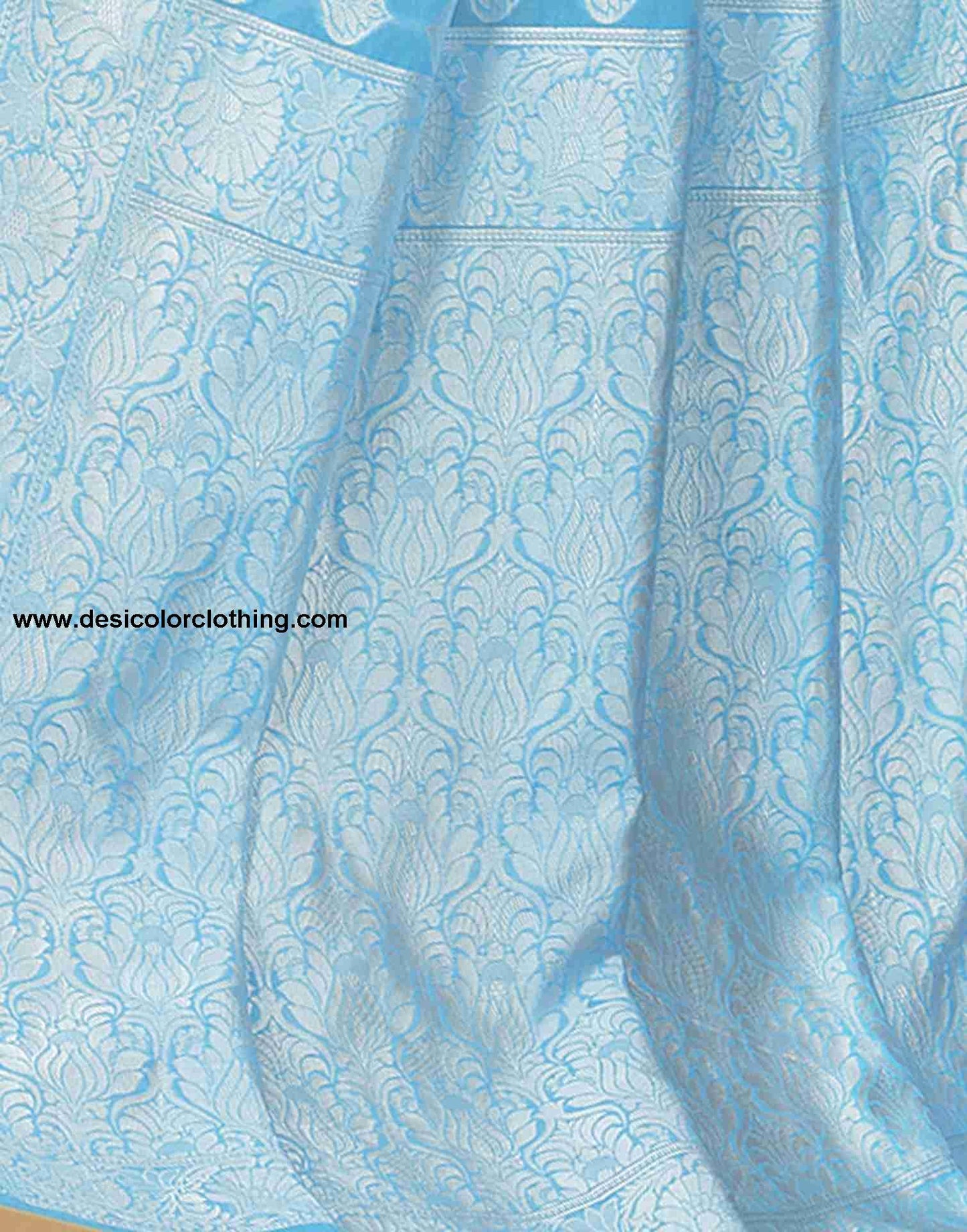 Blue Cotton Plain Saree