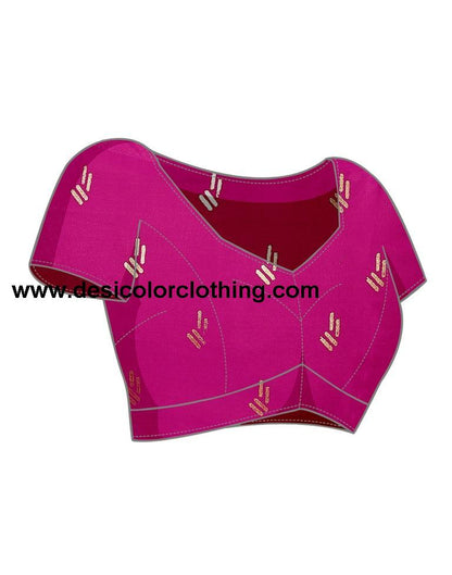 Rani Pink Georgette Printed Saree