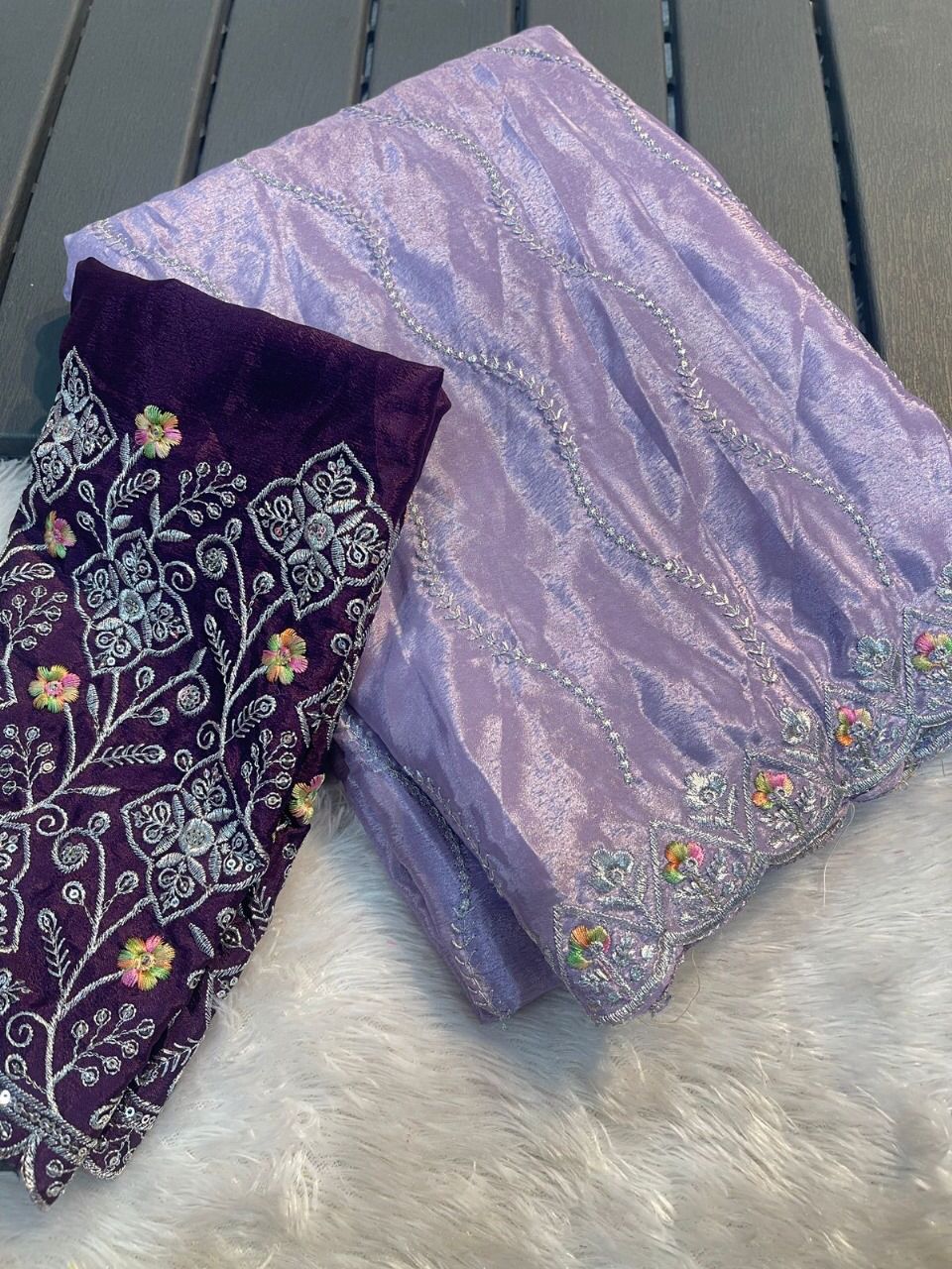 Product Image - Designer Georgette & Banarasi Silk Saree for Weddings & Festive Wear