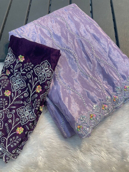 Product Image - Designer Georgette & Banarasi Silk Saree for Weddings & Festive Wear