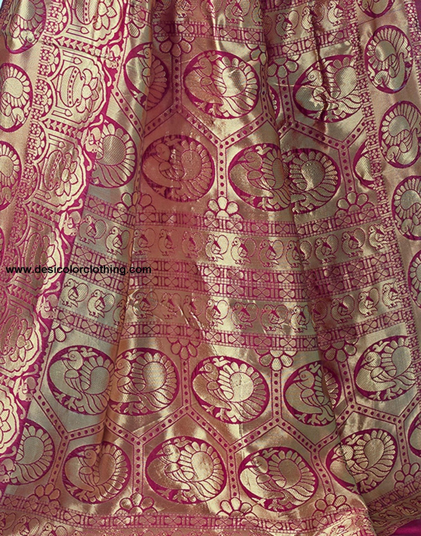 Wine Jacquard Silk Saree