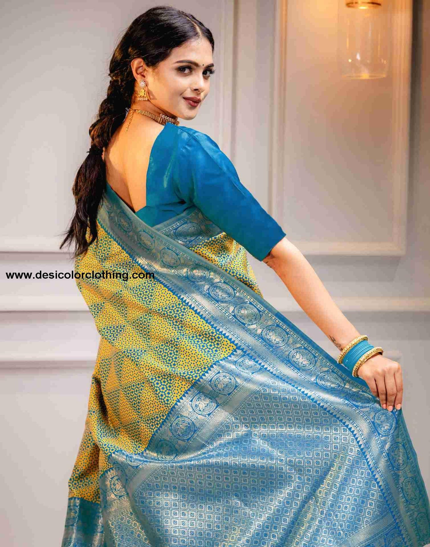 Blue Silk Woven Saree