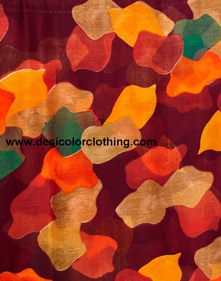 Wine Chiffon Printed Saree