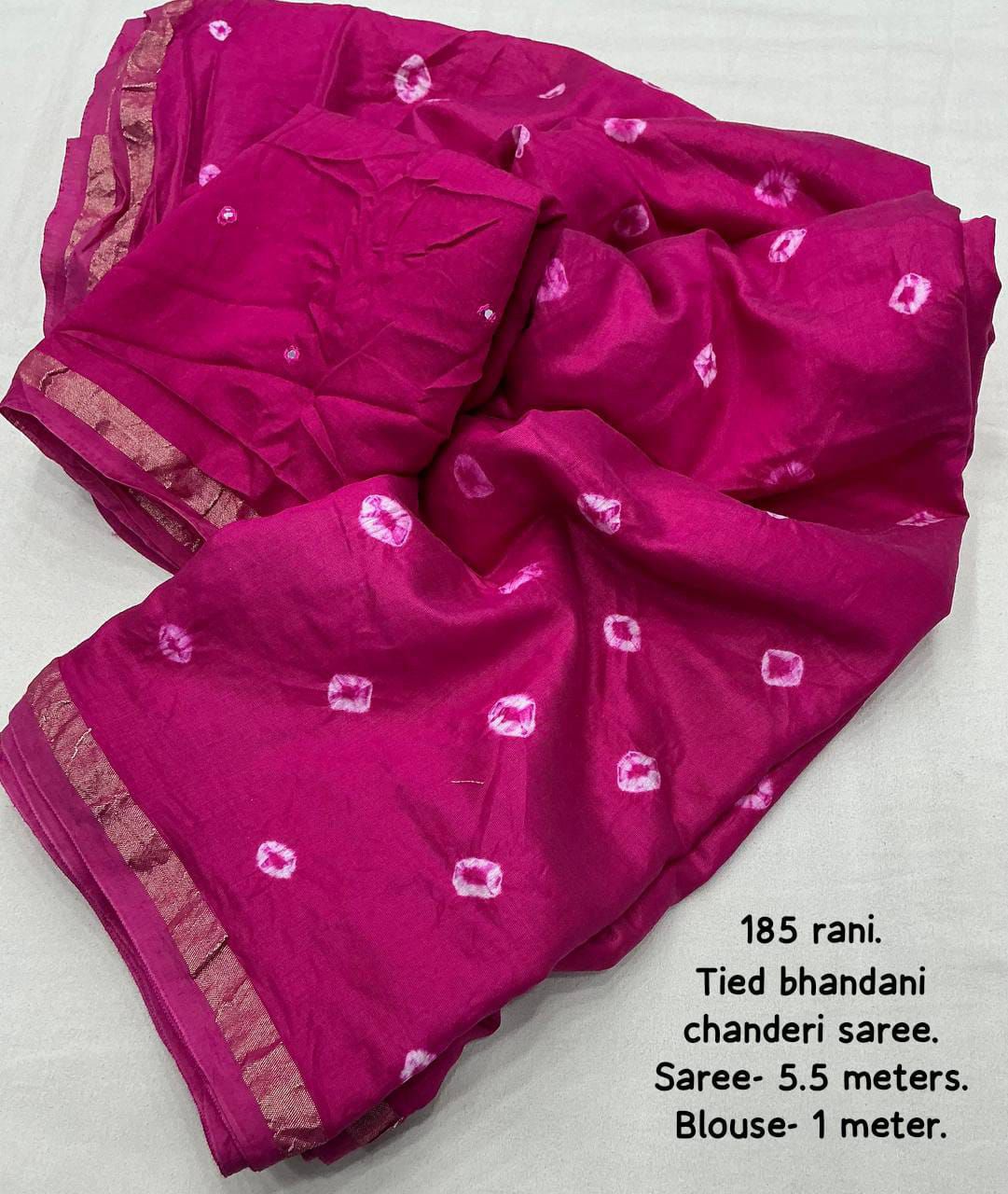Product Image - Exquisite Pure Chanderi Hand Tie-Dye Bandhani Saree