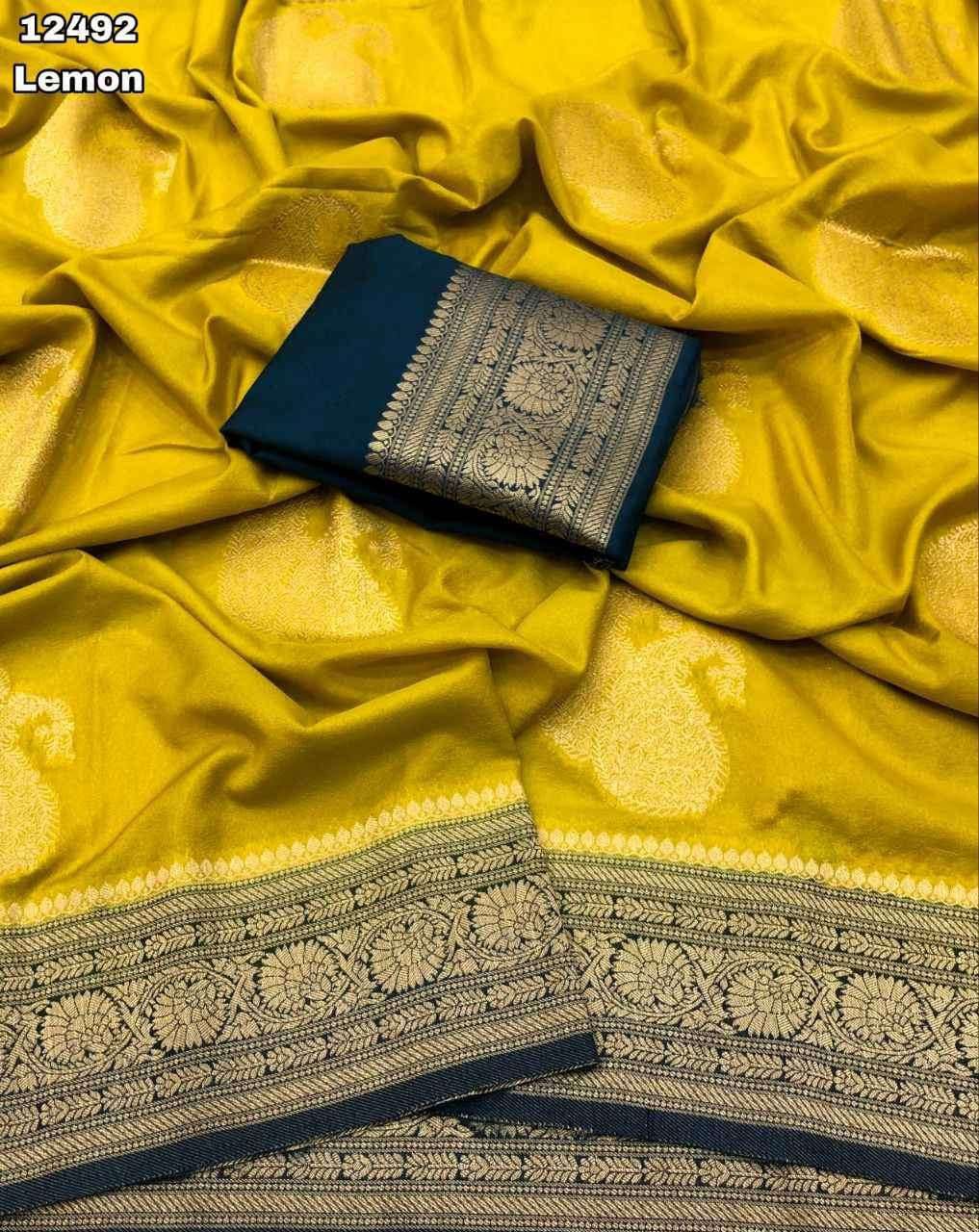 Premium Hand-Dyed Khadi Georgette Saree with Mango Weaving - New Arrivals