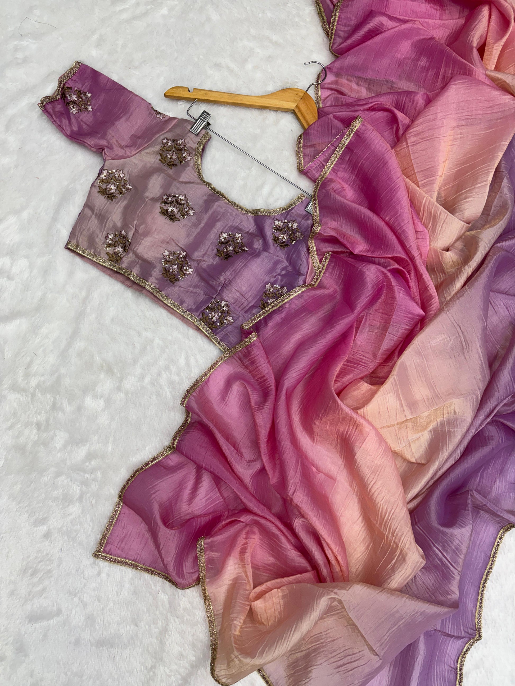 Product Image - Magic Soft Designer Fendy Crush Silk Saree - Festive Ethnic Wear