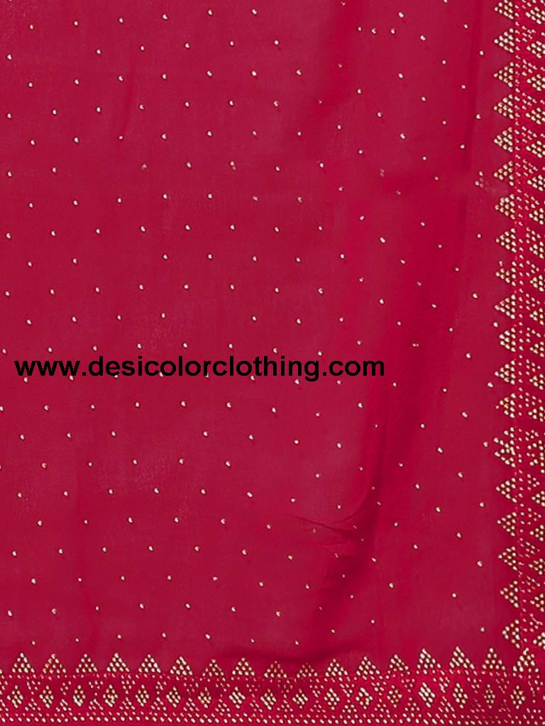 Rani Pink Plain Georgette Saree