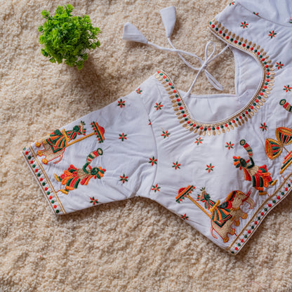 Product Image - Exquisite Festival Wear Blouse with Embroidery and Sequence Work