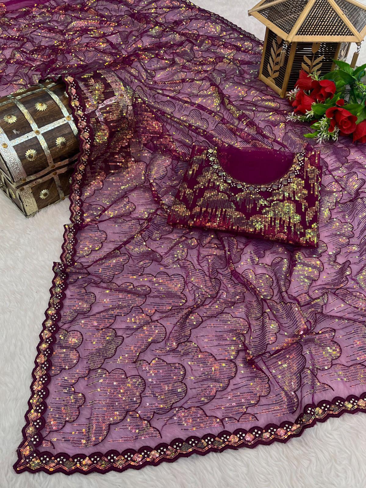 Product Image - Exquisite Designer Georgette Saree with Sequin Work