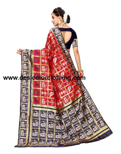 Red Coloured Poly Silk Jacquard Partywear saree | SLV1319S105