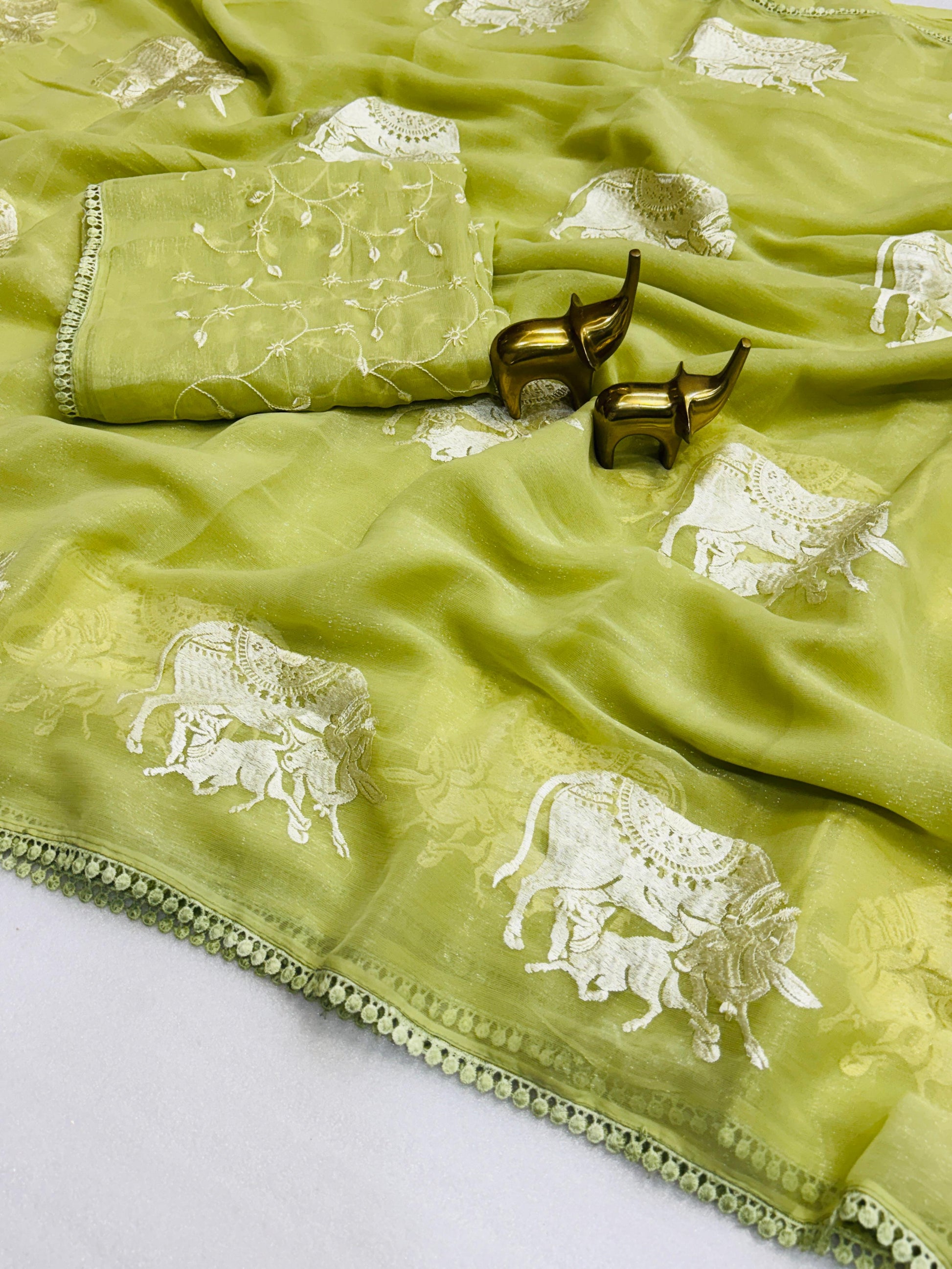 Product Image - Designer Georgette Saree | Perfect Ethnic Wear for Festive & Wedding Attire