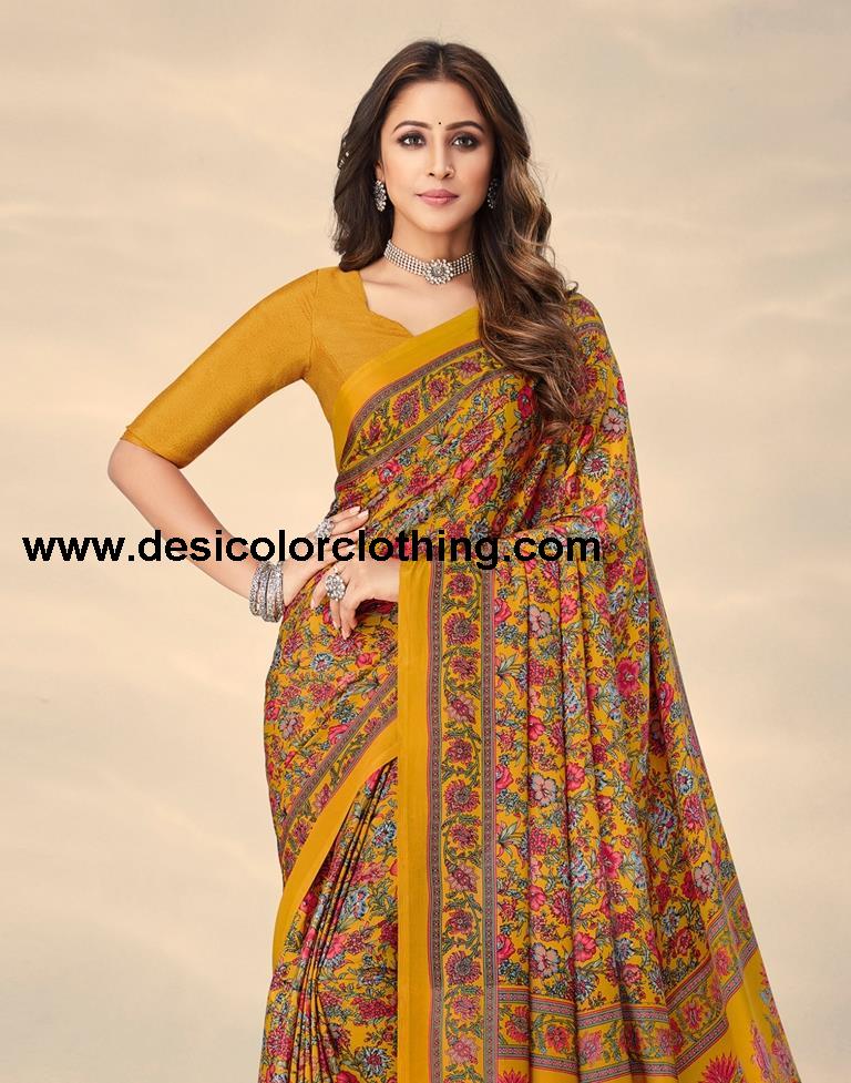 Turmeric Yellow Silk Saree