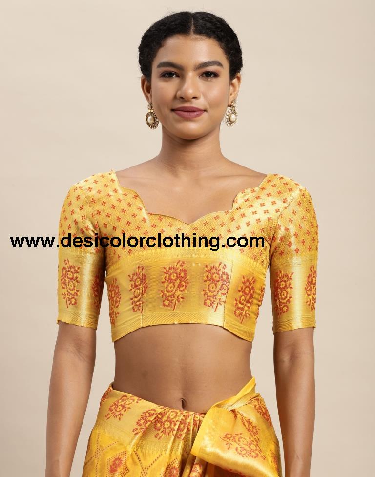 Turmeric Yellow Organza Saree