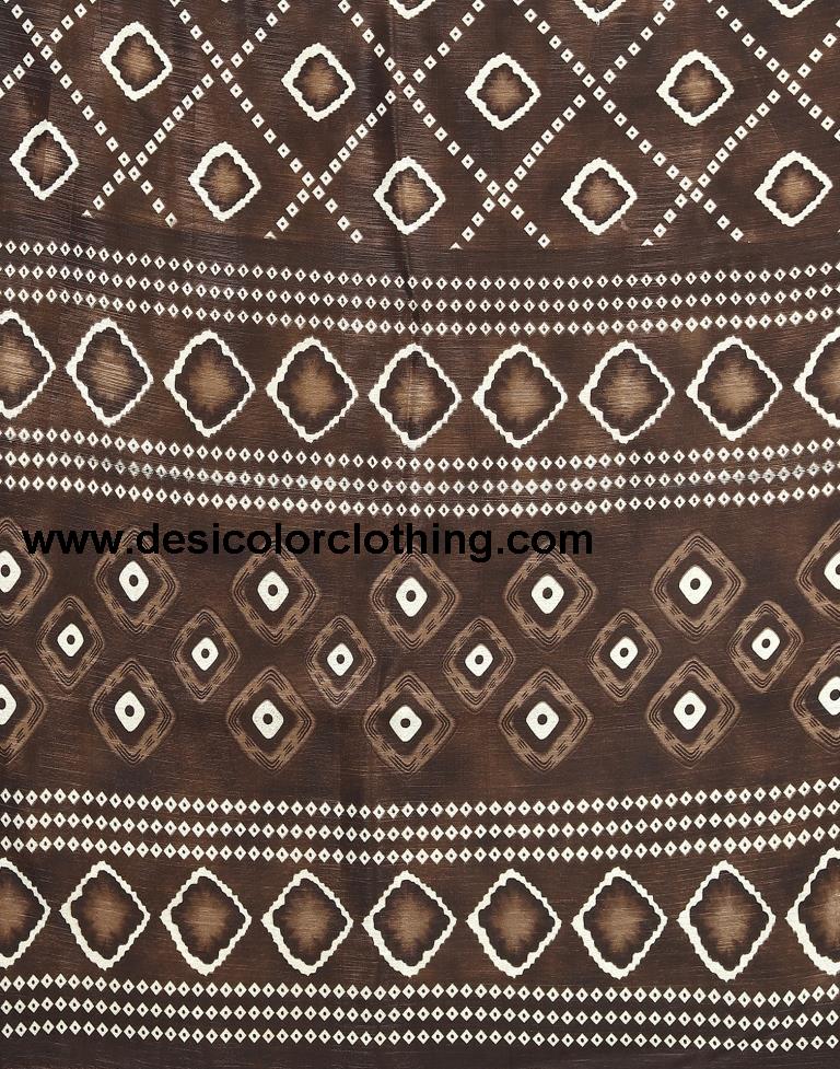 Brown Cotton Saree