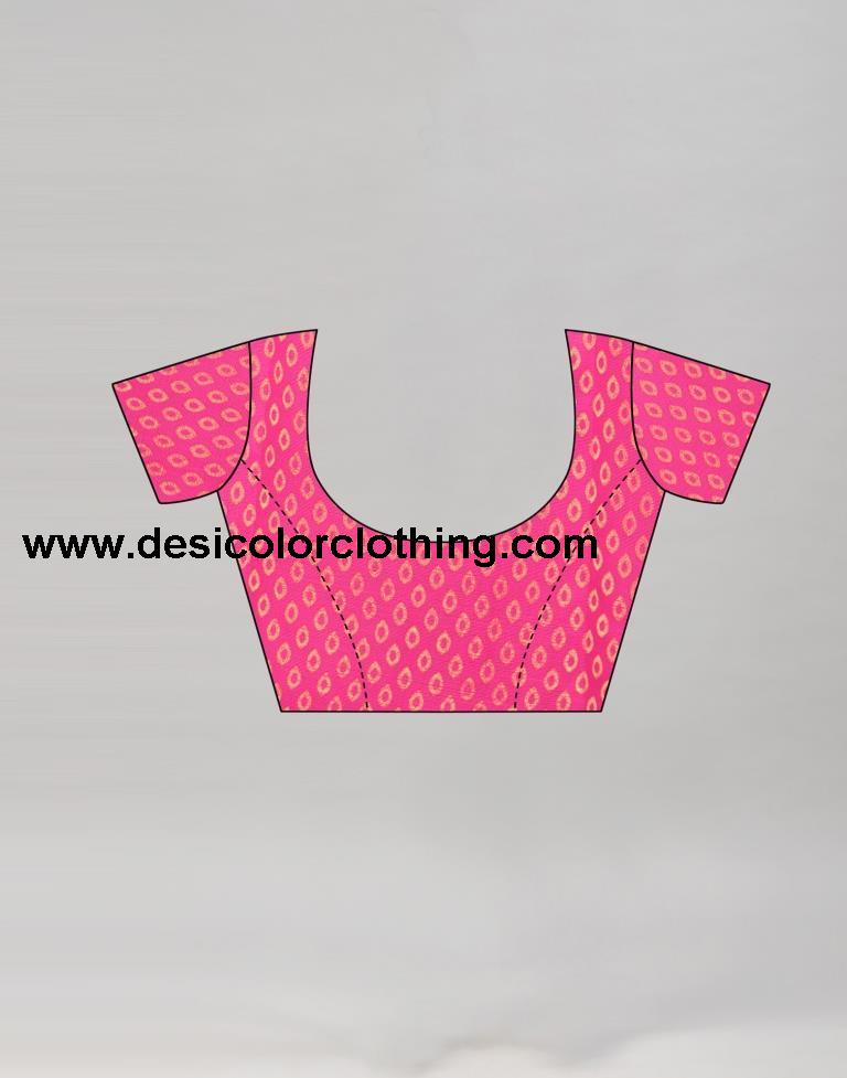 Pink Coloured Poly Silk Printed Casual saree