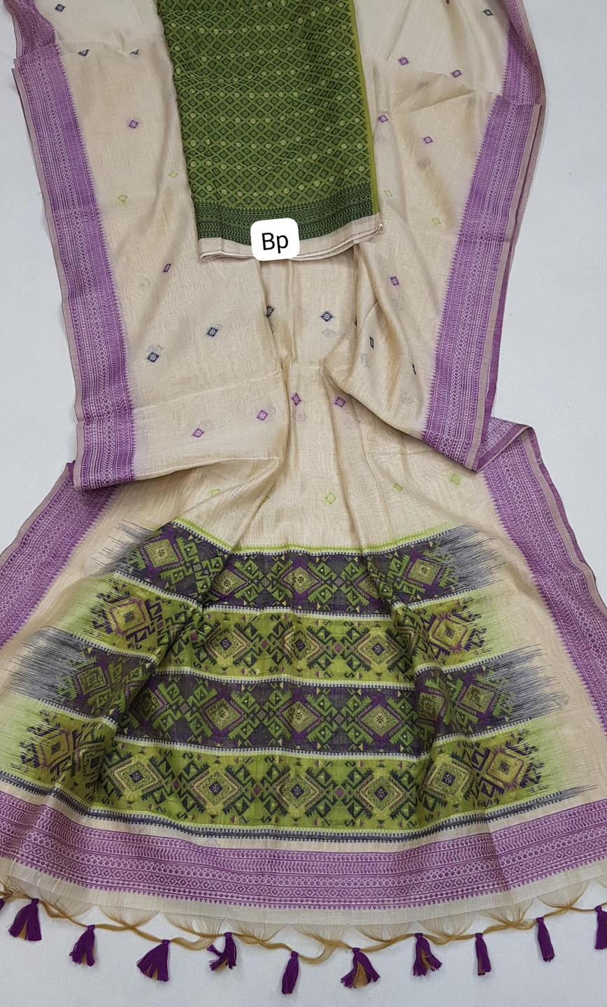 Product Image - Designer Muga Silk Saree with Contrast Weaving Border – Festive Wear