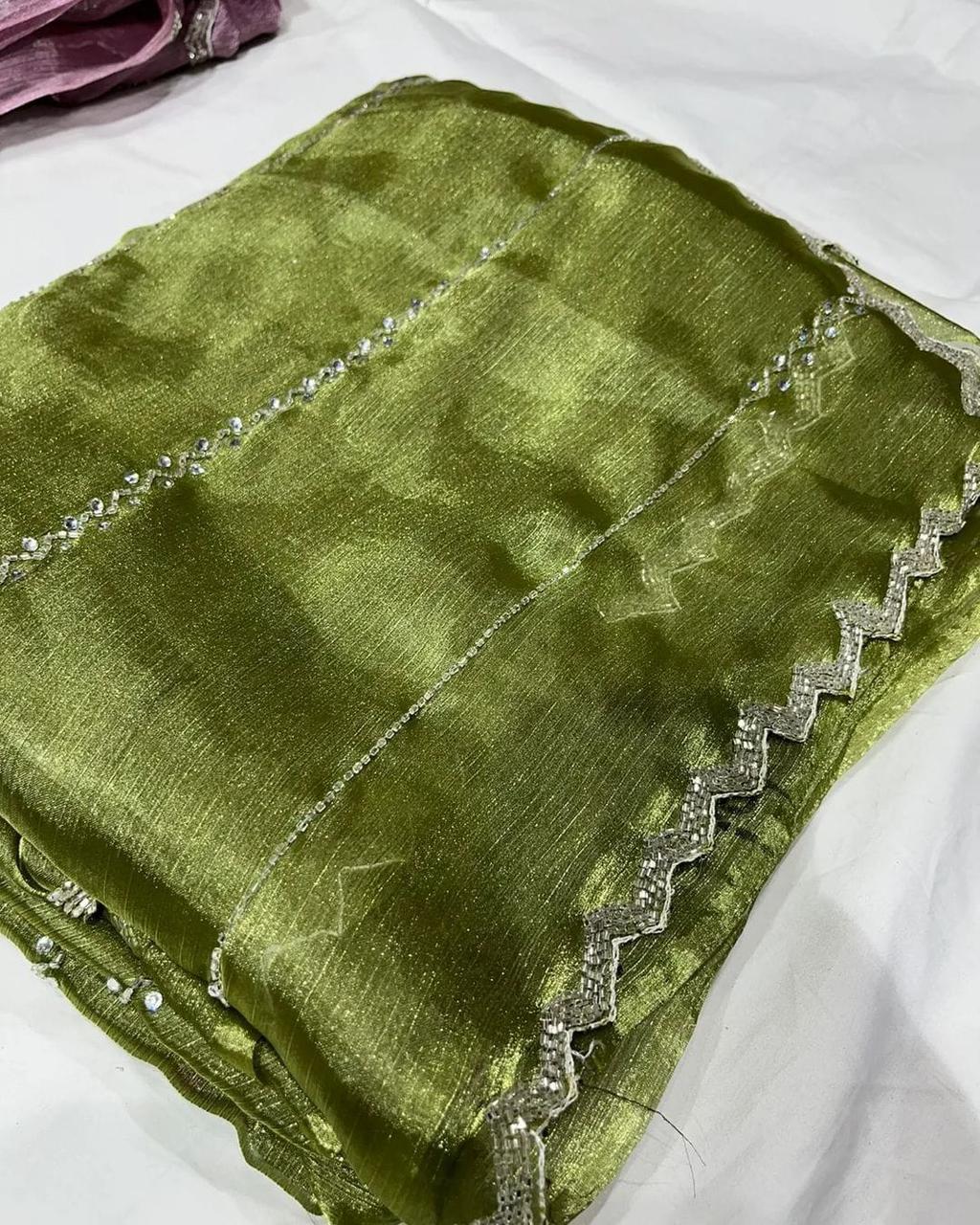Product Image - Exquisite Zimmy Choo Designer Saree with Khatli and Hand Diamond Work